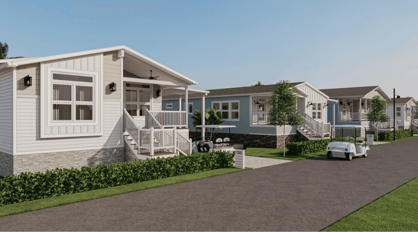 cottage homes with golfcart